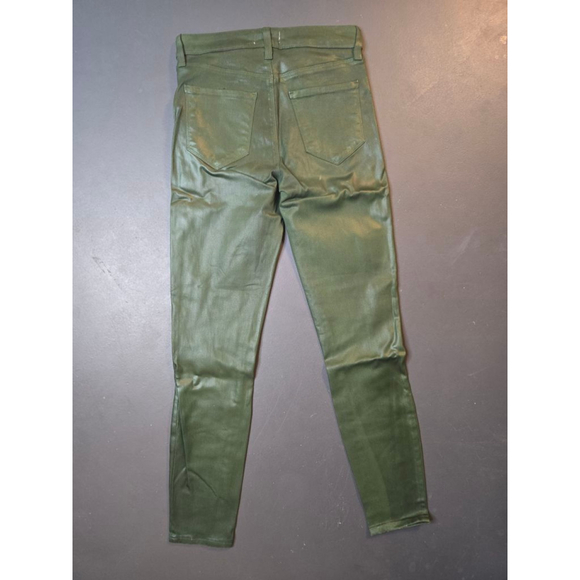 Women's L'AGENCE Green Coated Skinny Jeans Size 25 - Picture 5 of 9